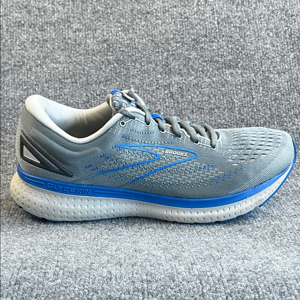 Brooks Men's Glycerin 19 Gray and Blue Neutral Running Shoe WIDE 2E size 12